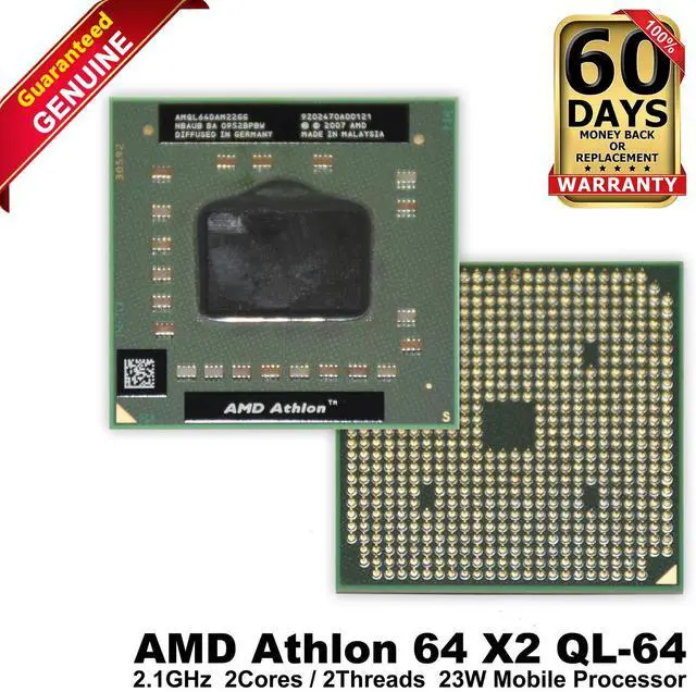 Main image of Lot of 10 AMD Athlon 64 X2 QL-64 2.1GHz 2-Core CPU Socket S1 S1g2 AMQL64DAM22GG