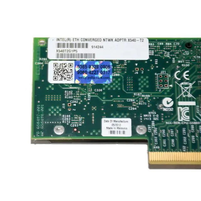 Alt view image 7 of 7 - Intel X540-T2 Dual-Ports RJ-45 10GbE PCIe Low-Profile Converged Network Adapter