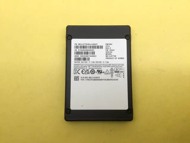 Main image of (NOT FOR HOME PC!) Samsung PM1653 7.68TB SAS 24Gbps 2.5in Enterprise Internal SSD MZ-ILG7T60