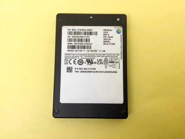 Main image of (NOT FOR HOME PC!) Samsung PM1643a Series 3.84TB SAS 12Gb/s 2.5in SSD MZ-ILT3T8B