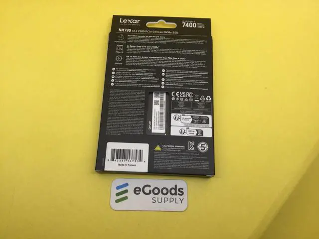 Alt view image 2 of 2 - Lexar NM790 8TB PCIe Gen 4x4 NVMe M.2 2280 Internal SSD LNM790X008T Sealed