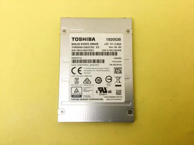Alt view image 2 of 2 - Toshiba 1.92TB SATA 6Gb/s 2.5" Enterprise SSD THNSN81Q92CSE