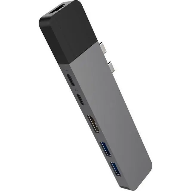 Alt view image 7 of 7 - HyperDrive NET 6-in-2 Space Gray USB-C HDMI RJ45 Hub for MacBook Pro GN28N-GRAY