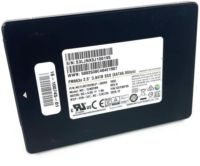 Main image of Samsung PM863a 3.84TB 2.5" SSD SATA III Hard Drive MZ-7LM3T8N MZ7LM3T8HML