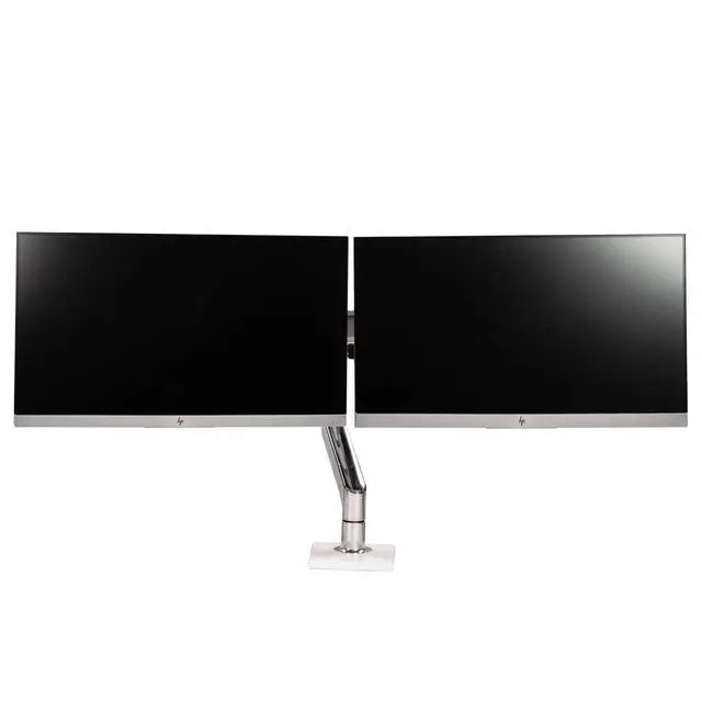 Alt view image 2 of 7 - Dual HP EliteDisplay E243i 24" Widescreen Monitor & Adjustable Humanscale Stand