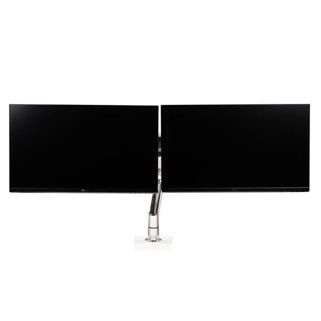 Alt view image 2 of 7 - Dual Dell Professional P2217H 22" IPS FHD Monitor & Adjustable Humanscale Stand