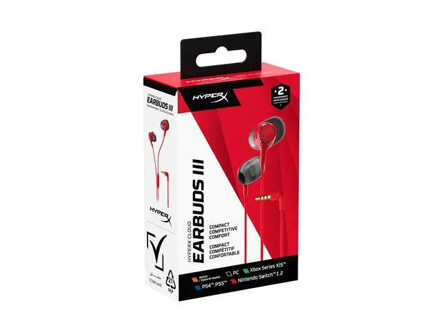 Alt view image 4 of 4 - HyperX Cloud Earbuds III Red