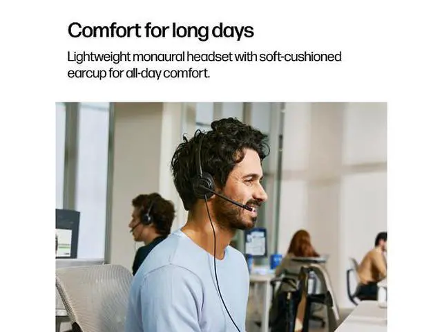 Alt view image 7 of 7 - HP Poly Mission 425 Stereo USB Wired Headset