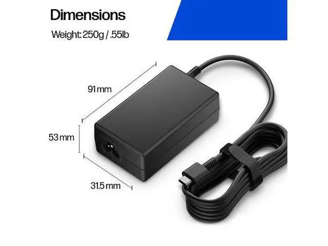 Alt view image 4 of 7 - HP 65W GaN USB-C LC Power Adapter