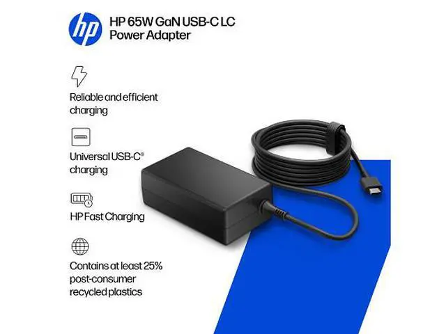 Alt view image 5 of 7 - HP 65W GaN USB-C LC Power Adapter