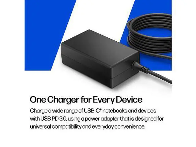 Alt view image 6 of 7 - HP 65W GaN USB-C LC Power Adapter