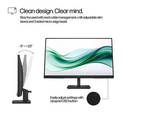 Alt view image 6 of 6 - HP Series 3 Pro 23.8 inch FHD Monitor - 324pv 23.8" FHD (1920 x 1080) 50-60 Hz