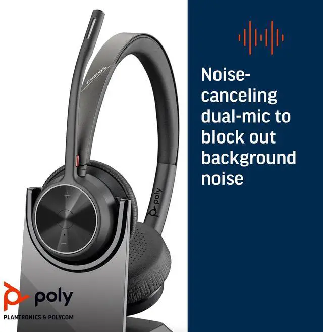 Alt view image 7 of 7 - Poly Voyager 4320-M Microsoft Teams Certified Headset +BT700 dongle +Charging