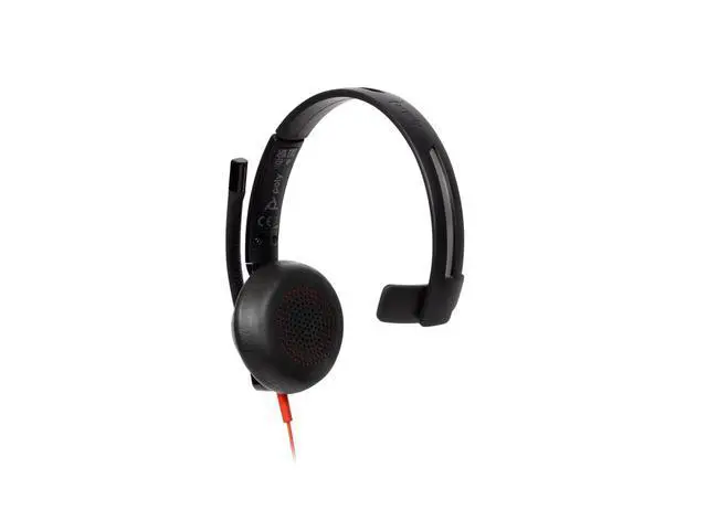 Alt view image 2 of 7 - Poly Blackwire 5210 Monaural USB-C Headset +3.5mm Plug +USB-C/A Adapter