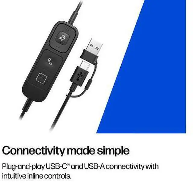 Alt view image 7 of 7 - HP Poly Mission 615 Monaural USB Wired Headset