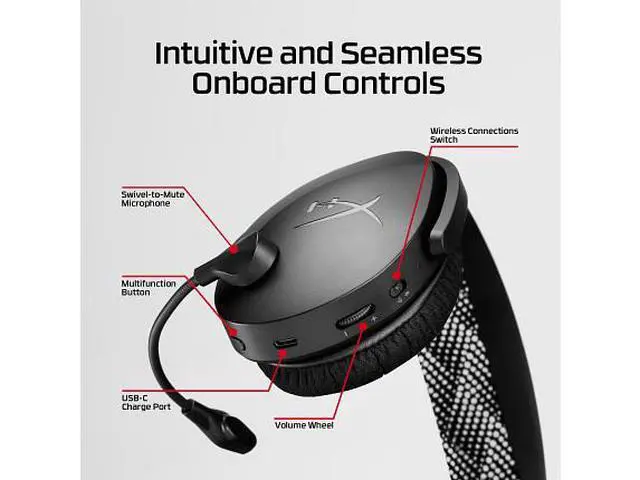 Alt view image 7 of 7 - HyperX Cloud Jet - Wireless Gaming Headset (Black)