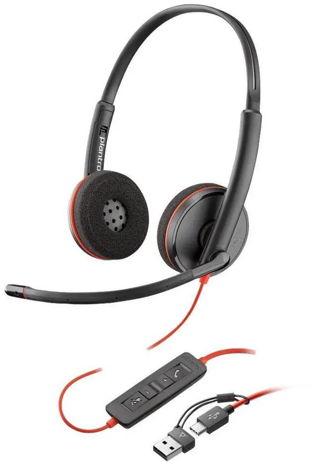 Main image of Poly Blackwire 3220 Stereo USB-C Headset +USB-C/A Adapter