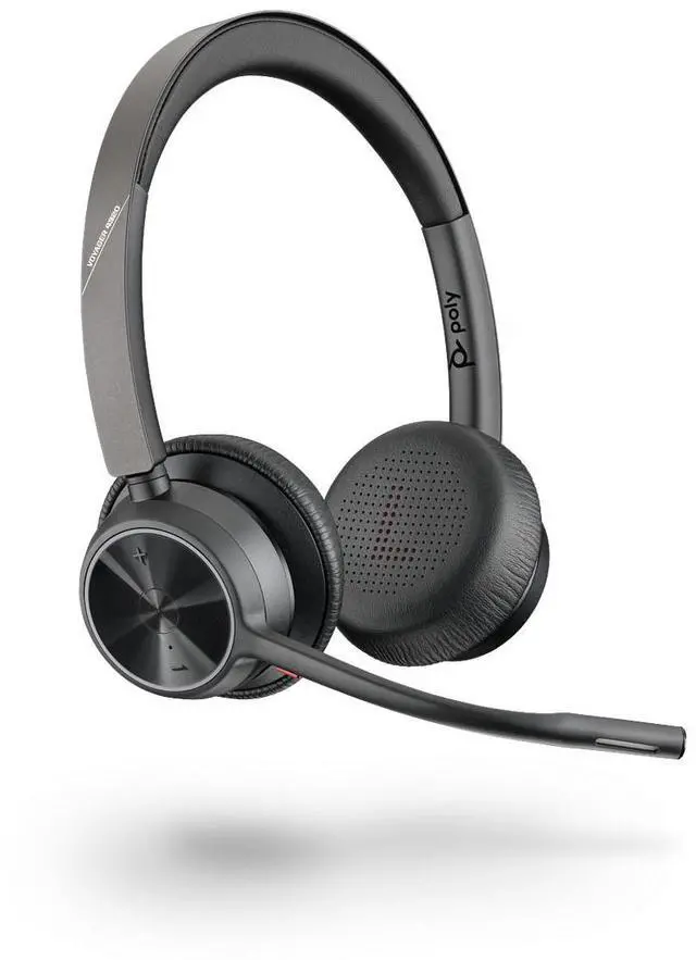 Alt view image 4 of 7 - Poly Voyager 4320 UC Stereo USB-A Headset +BT700 USB-A Adapter +Charging Stand