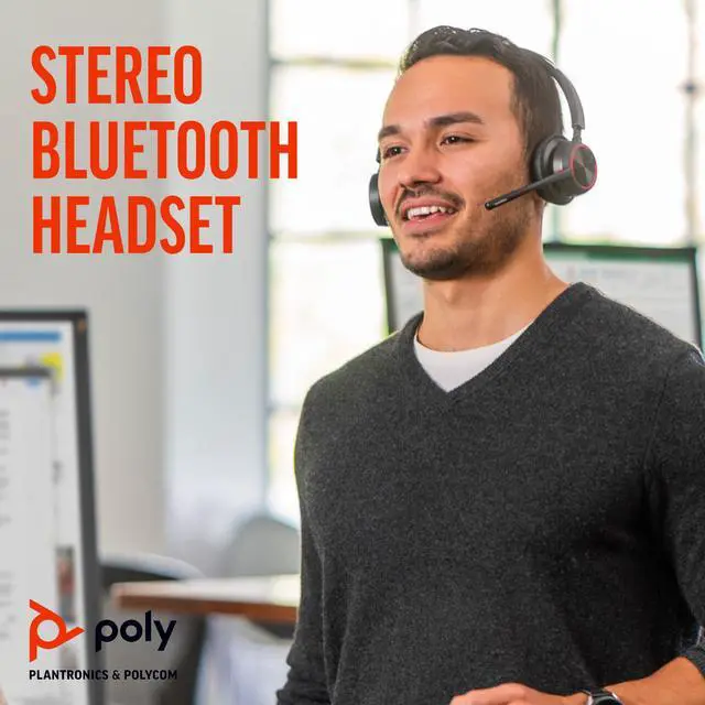 Alt view image 6 of 7 - Poly Voyager 4320 UC Stereo USB-A Headset +BT700 USB-A Adapter +Charging Stand