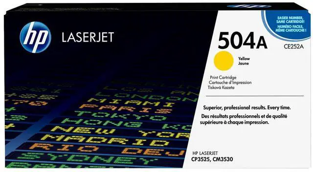 Main image of HP 504A Yellow Original LaserJet Toner Cartridge, ~7,000 pages, CE252A