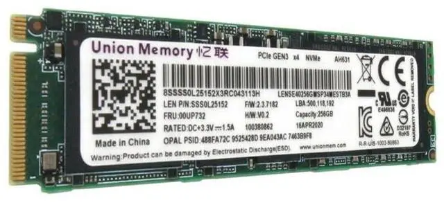 Main image of Assorted Union Memory 256GB 2280 PCIe NVMe Laptop Desktop SSD Solid State Drive