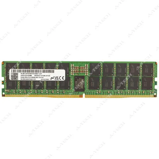 Main image of Micron 64GB DDR5-5600 PC5-44800 EC8 RDIMM Server Memory RAM MTC40F2046S1RC56BG1