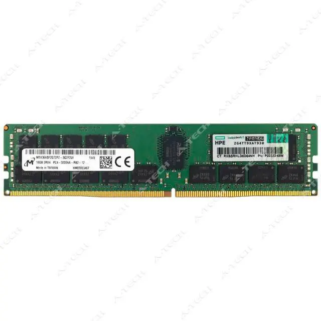 Main image of (NOT FOR HOME PC!) HP 16GB DDR4 3200MHz PC4-25600 2Rx4 ECC RDIMM HPE Server Memory RAM (P22322-68M)