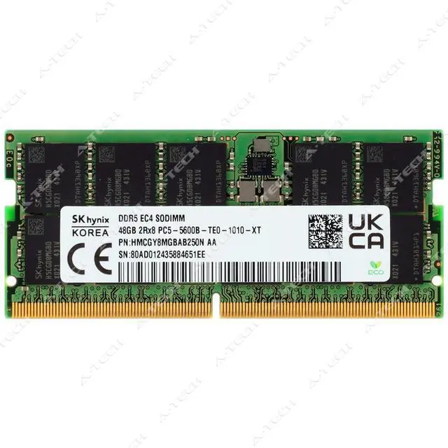 Main image of (NOT FOR HOME PC!) Hynix 48GB DDR5-5600 PC5-44800 2Rx8 ECC SODIMM Server Memory RAM HMCGY8MGBAB250N