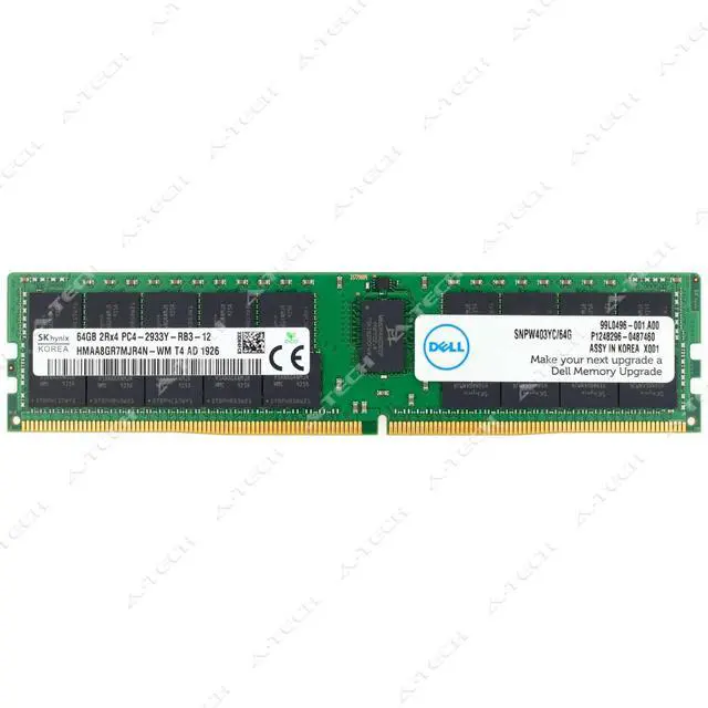 Alt view image 2 of 3 - (NOT FOR HOME PC!) Dell 64GB DDR4-2933 PC4-23400 ECC RDIMM AA579530 SNPW403YC/64G Server Memory RAM
