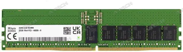 Main image of (NOT FOR HOME PC!) Hynix 32GB 1Rx4 PC5-4800 EC8 RDIMM DDR5-38400 ECC Registered Server Memory RAM