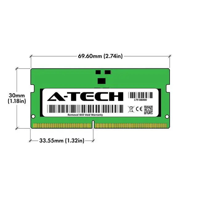 Alt view image 3 of 7 - 8GB DDR5 PC5-44800 SODIMM Replacement for Samsung M425R1GB4PB0-CWMOD Memory RAM