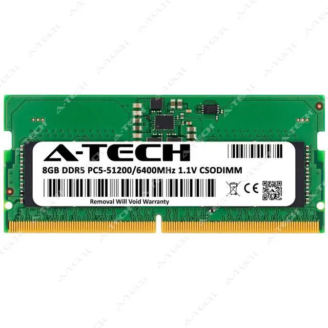 Alt view image 2 of 7 - A-Tech 8GB PC5-51200 DDR5 6400 MHz CSODIMM Laptop Memory RAM 1x