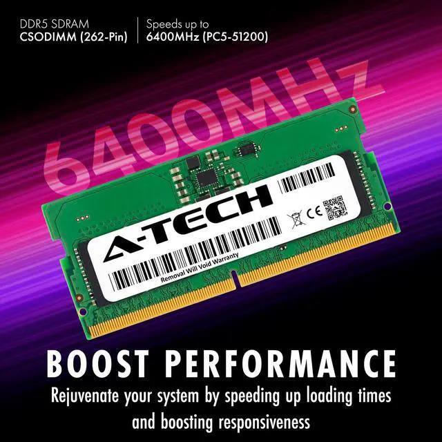 Alt view image 3 of 7 - A-Tech 8GB PC5-51200 DDR5 6400 MHz CSODIMM Laptop Memory RAM 1x