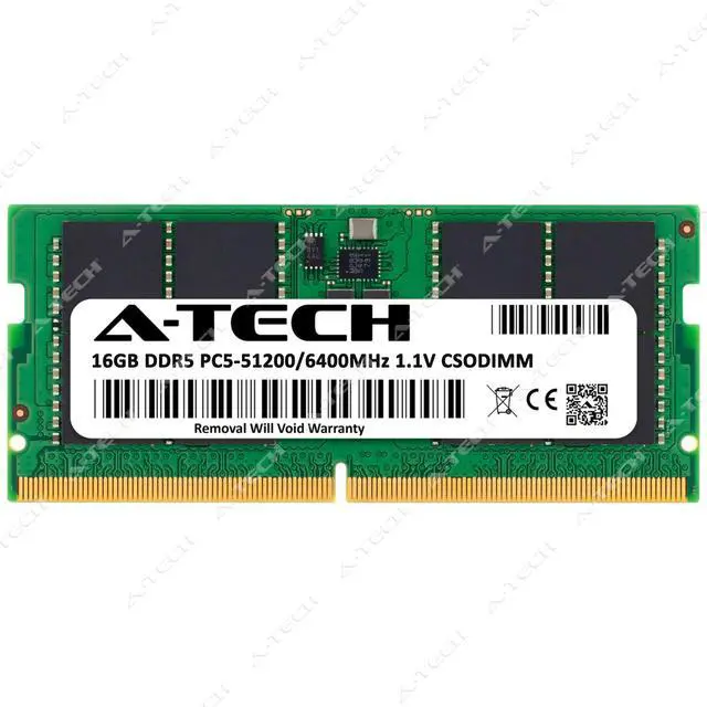 Alt view image 2 of 7 - A-Tech 16GB PC5-51200 DDR5 6400 MHz CSODIMM Laptop Memory RAM 1x