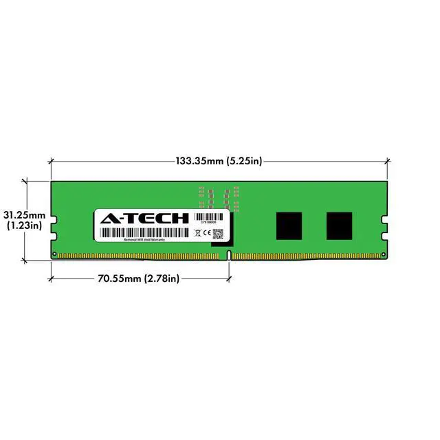 Alt view image 5 of 6 - A-Tech 32GB 2x 16GB 1Rx8 PC5-51200R DDR5 6400 MHz EC8 RDIMM Server Memory RAM