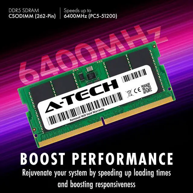Alt view image 3 of 7 - A-Tech 32GB 2x 16GB PC5-51200 DDR5 6400 MHz CSODIMM Laptop Memory RAM x2