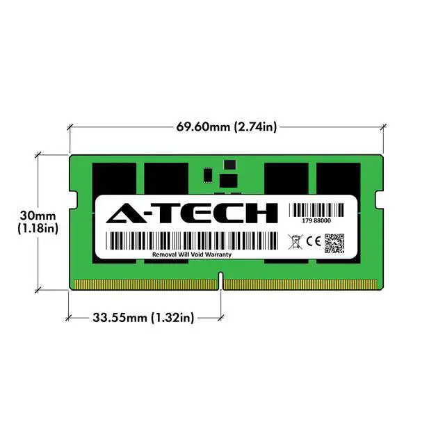 Alt view image 7 of 7 - A-Tech 32GB 2x 16GB PC5-51200 DDR5 6400 MHz CSODIMM Laptop Memory RAM x2