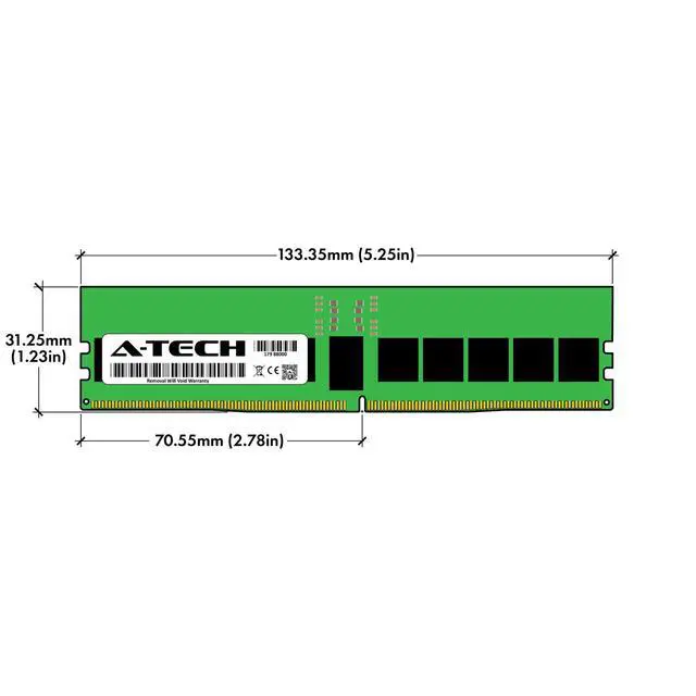Alt view image 5 of 6 - A-Tech 32GB 2Rx8 PC5-51200R DDR5 6400 MHz EC8 RDIMM 288-Pin Server Memory RAM