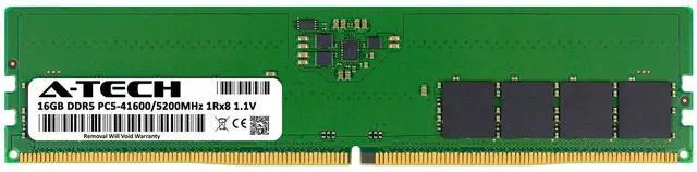 Alt view image 2 of 7 - 16GB DDR5 PC5-41600 DIMM (Replacement for Apacer AH5U16G52C5229BAA) Memory RAM