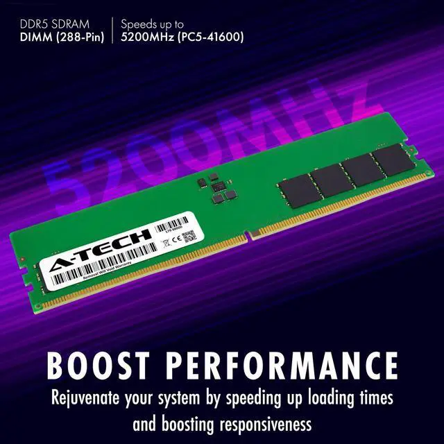 Alt view image 4 of 7 - 16GB DDR5 PC5-41600 DIMM (Replacement for Apacer AH5U16G52C5229BAA) Memory RAM