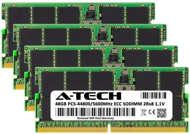 Alt view image 2 of 6 - (NOT FOR HOME PC!) A-Tech 192GB 4x 48GB 2Rx8 PC5-44800 DDR5 5600 MHz ECC SODIMM NAS Memory RAM Kit