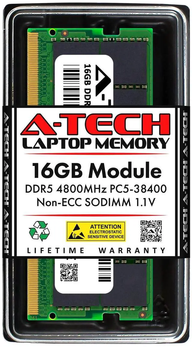 Main image of 16GB PC5-38400 SODIMM (Replacement for G.Skill F5-4800S3434A16GX2-RS) Memory RAM