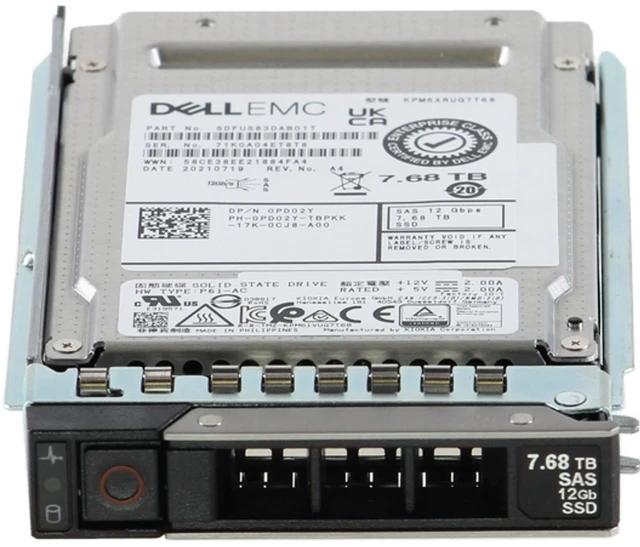Alt view image 2 of 5 - (NOT FOR HOME PC!) PD02Y-CP1 Dell 7.68TB 12/24Gbps SAS RI TLC 2.5 SSD KPM6XRUG7T68 CPO