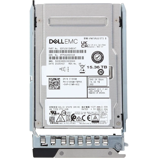 Alt view image 5 of 5 - (NOT FOR HOME PC!) 19VGM-CDL Dell 15.36TB 24Gbps SAS RI TLC 2.5 SSD KPM7XRUG15T3