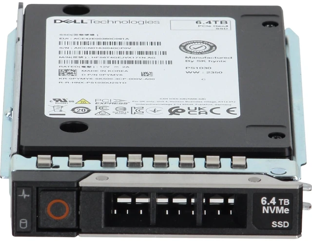 Alt view image 2 of 5 - PYMY6-CD1 Dell 6.4TB Enterprise NVMe Gen4 MU TLC 2.5 SSD PS1030