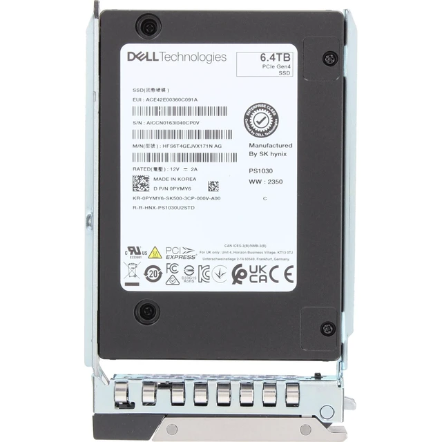 Alt view image 5 of 5 - PYMY6-CD1 Dell 6.4TB Enterprise NVMe Gen4 MU TLC 2.5 SSD PS1030
