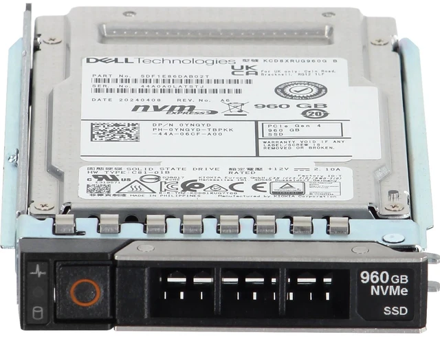 Alt view image 2 of 5 - YNGYD-CDL Dell 960GB Data Center NVMe Gen4 RI TLC 2.5 SSD CD8-R