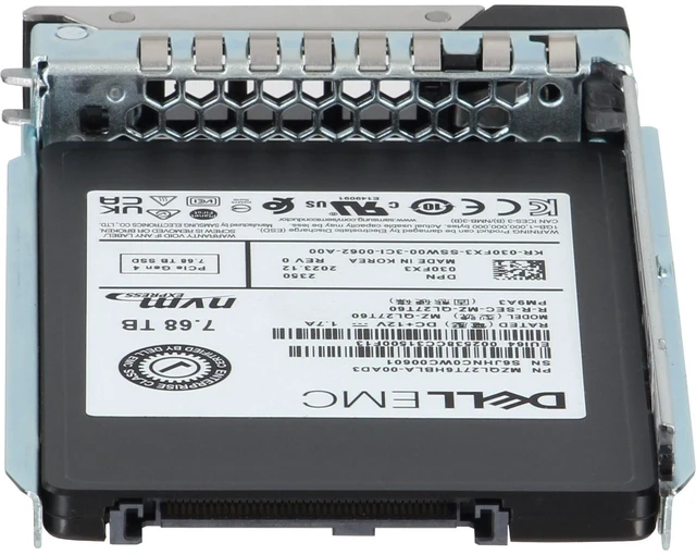 Alt view image 4 of 7 - 30FX3 Dell 7.68TB Data Center NVMe Gen4 RI TLC 7mm 2.5 SSD PM9A3