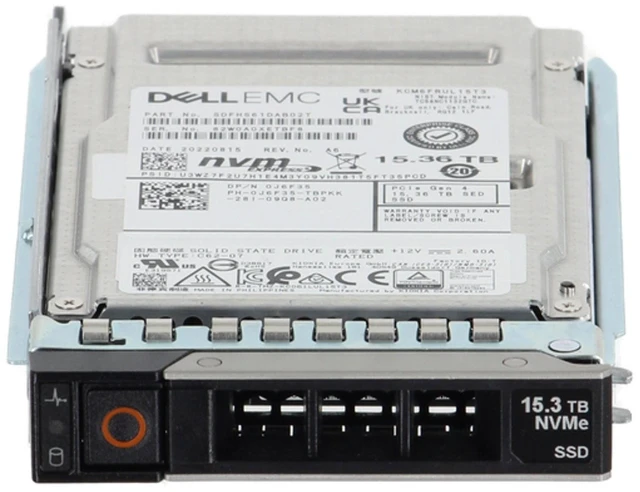 Alt view image 2 of 7 - J6F35 Dell 15.36TB Enterprise NVMe Gen4 RI SED FIPS TLC 2.5 SSD CM6-R