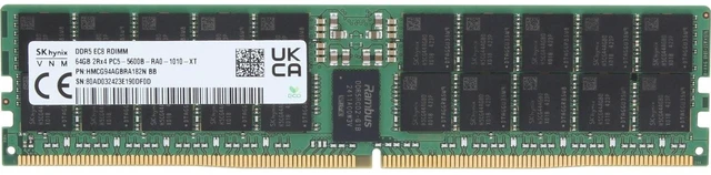 Alt view image 3 of 6 - HMCG94AGBRA182N Hynix 64GB 2Rx4 DDR5 RDIMM- 5600MT/s